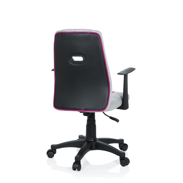 Дитячий офісний стілець Kiddy Extra з підлокітниками сірий / рожевий hjh OFFICE