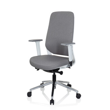 Офісне крісло / поворотне крісло CHIARO T4 WHITE тканина сіра hjh OFFICE