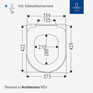 Сидіння для унітаза Villeroy & Boch Architectura D-подібне, біле глянцеве, з мікроліфтом (SoftClose), знімне, термостійкий дуропласт, оригінальна запчастина 98M9C101
