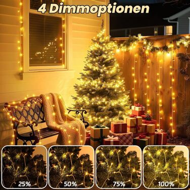 Світлодіодна гірлянда Dalugo для вулиці та ялинки, 500 LED, 40м, водонепроникна зовнішня новорічна ілюмінація з таймером, 8 режимів та функцією пам'яті (теплий білий + багатоколірна)