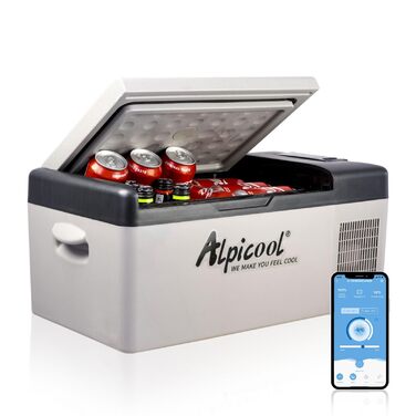 Автомобільний холодильник Alpicool C15 15л 12V/220V - портативний міні-холодильник для авто, кемпінгу, човна з USB, -20°C - +20°C