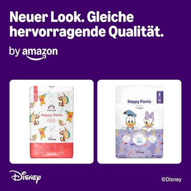 Дитячі підгузки Amazon Disney, розмір 5 (12–17 кг), 140 шт (2 упаковки по 70 шт), білі, місячний запас