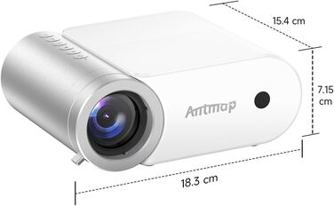 Міні проєктор Beamer Bluetooth WiFi 1080P: Підтримка iPhone/Android, HDMI, USB, Fire Stick, PS5. Компактний проєктор для телефону, фільмів, дому та відпочинку на природі