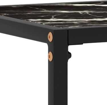 Консольний стіл vidaXL із загартованого скла, чорний і білий, 60x35x75 см – для вітальні, коридору, туалетний або журнальний столик