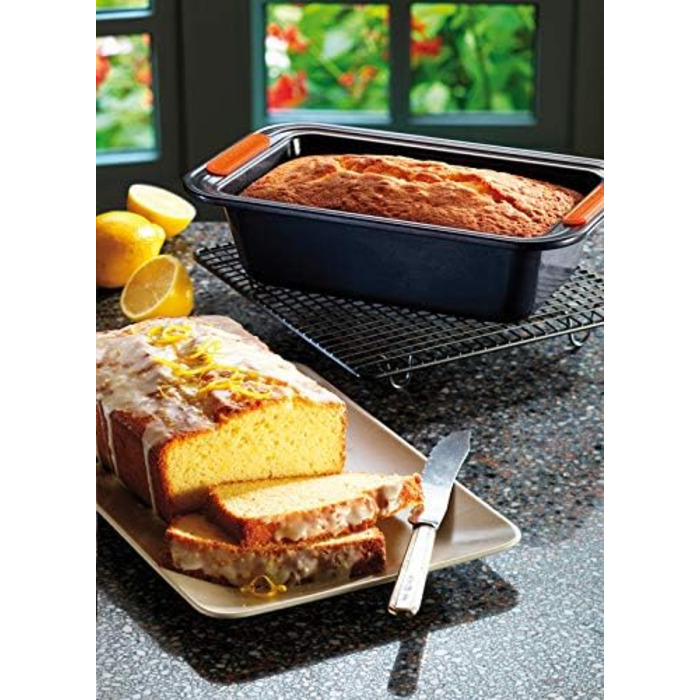 Форма для випічки Le Creuset, прямокутна, 23,5 x 13,5 см, з антипригарним покриттям, для закваски, з вуглецевої сталі, антрацит/помаранчевий