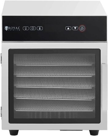 Дегідратор для фруктів Royal Catering RCDA-500/15S, 500 Вт, 6 лотків, нержавіюча сталь