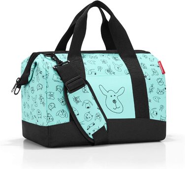 Дитяча дорожня сумка reisenthel Allrounder M Kids Mint із милим тваринним принтом, для дітей, з кріпленням на валізу