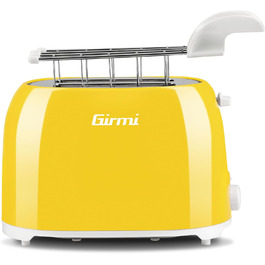 Тостер Girmi TP1005, 1 скибка, жовтий, пластик, 750 Вт, кнопки, регульований