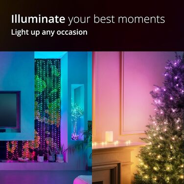 Гірлянда Twinkly Strings Pearls 200 LED, перлинна форма, RGB, багатокольорова, сумісна з Alexa та Google Home, для геймінгу, USB-C, зелений кабель, 2 x 6 м