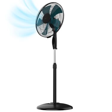 Вентилятор підлоговий Cecotec EnergySilence 560 Max Smart 45W, 40 см, 5 лопатей, LED-дисплей, сенсорне управління, 3 швидкості, автоматичне обертання (Чорний)