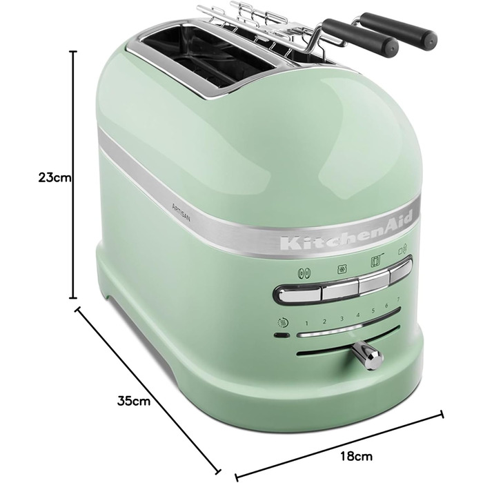 Тостер KitchenAid Artisan 5KMT2204, 2 відділення, колір Фісташка - професійний тостер для дому