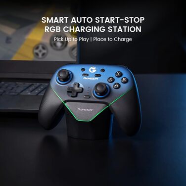 Бездротовий геймпад GameSir Super Nova з док-станцією, Hall-Effect стіками та адаптивними тригерами для Switch, Switch 2, PC, Android/iOS — Nightfall Blue