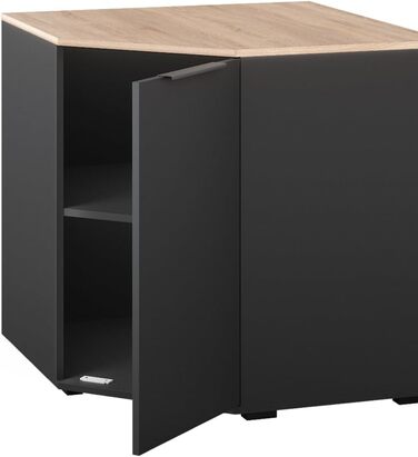 Кутова тумба Vicco Betti, антрацит/сонома, 78x78 см, з дверцятами