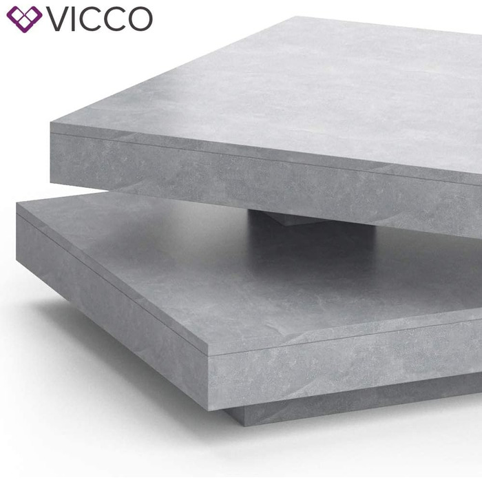 Журнальний стіл Vicco Elias, бетон, 70x34 см