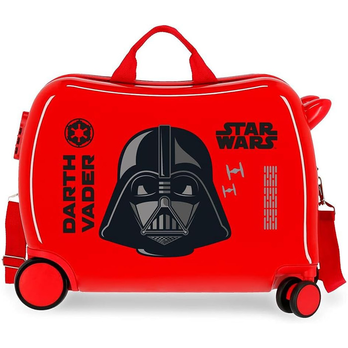 Дитяча валіза Star Wars Дарта Вейдера, 34 л, ABS, червона, 4 колеса, кодовий замок, 50x38x20 см, ручна поклажа