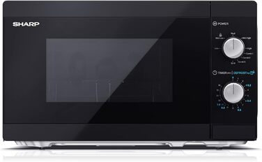 Мікрохвильова піч SHARP MG01EB з грилем, 20 л, 800 Вт, чорна, 5 режимів, функція розморожування, механічне управління