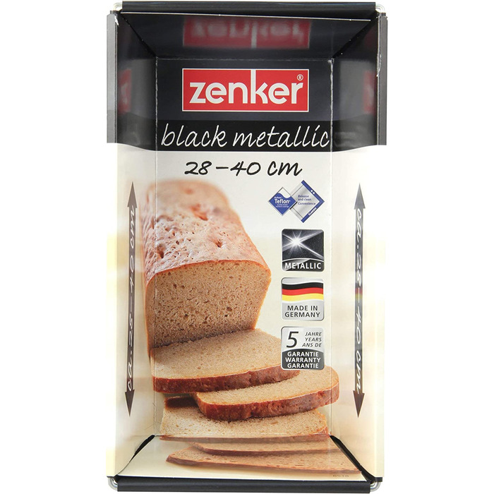 Розсувна форма для випікання хліба Zenker 28-40 см, прямокутна, антипригарна, для хліба та кексів