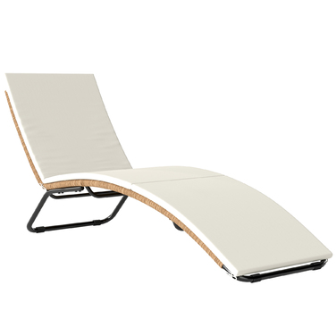 Шезлонг з ротангу Polyrattan S-подібної форми з подушкою, дихаюча сітка, сталевий каркас