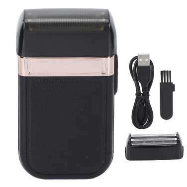 Електричний фольговий бритва USB, акумуляторний, для чоловіків, тиха робота, портативний, з нержавіючої сталі