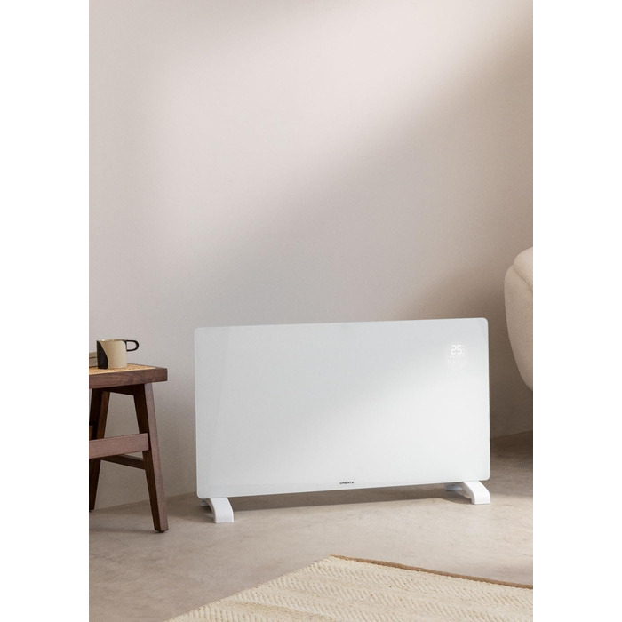 Електричний скляний конвектор CREATE/WARM CRYSTAL 2500W, Wi-Fi, тиха робота, чорний