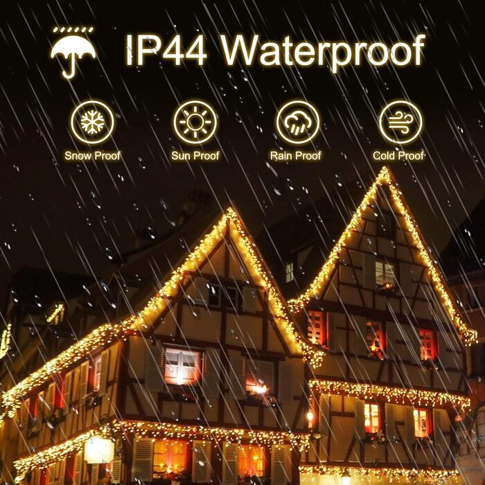 LED гірлянда 352 світлодіоди, 10 м, 11 режимів, IP44, мідний дріт, для дому, саду, вечірки, весілля, Різдва, кімнати, патіо, штори, з пультом, таймер