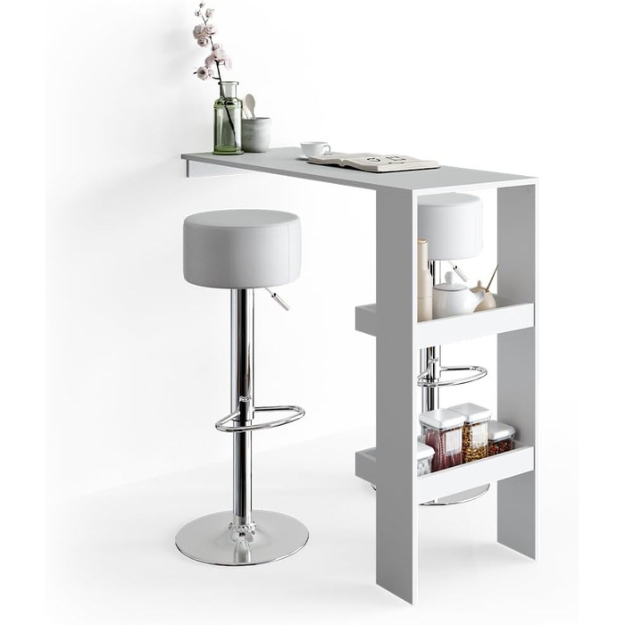 Барний стілець Vicco, комплект 2 шт, білий, 38.5x92 см