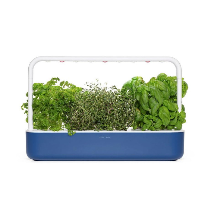 Click and Grow Indoor Garten: Розумний сад для вирощування зелені вдома з LED, 9 капсул (Синій)