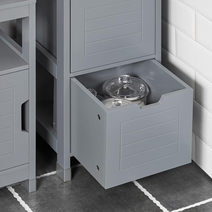 Тумба для ванної SoBuy FRG127-SG, темно-сіра, з ніжками, 30x90x30 см