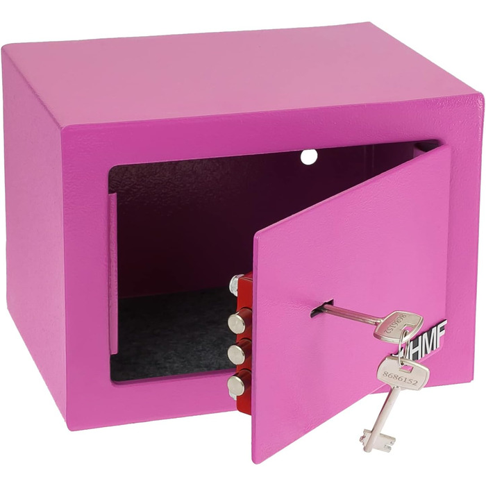 Сейф HMF 49216-15 малий меблевий з ключем, рожевий, 23x17x17 см