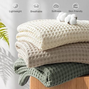 Покривало на ліжко Exclusivo з 100% бавовни, літня легка ковдра, 220x240 см, зелений колір