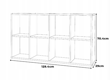 Стелаж Stiv-Meble, 129,4 см x 70,4 см x 29 см, білий