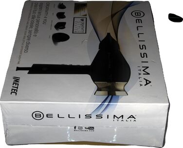 Фен Bellissima Creativity 4 You професійний, з іонізацією, 1800 Вт, 4 насадки, дифузор, розумний контроль температури, 2 швидкості, 3 режими нагріву, б'юті-сумка