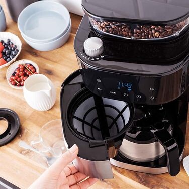 Кавоварка GASTROBACK Grind & Brew Pro Thermo, срібляста, чорна, з млином, термос, автоматична