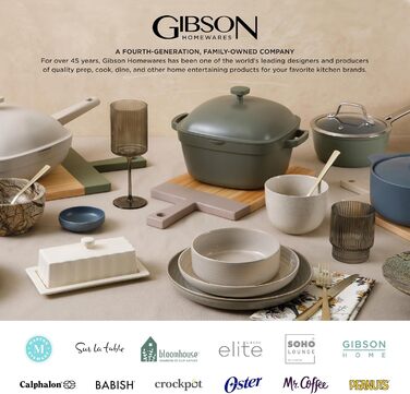 Сервіз Gibson Home Rockaway з кам'яної кераміки, круглий, 12 предметів, білий, на 4 персони