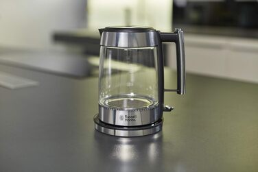 Тостер Russell Hobbs Elegance Glas/Нержавіюча сталь - для 2 скибок хліба або 1 широкої, 6 рівнів підсмажування, розморожування та підігрів, решітка для булочок