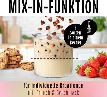 Машина для морозива GOURMETmaxx SmoothUp 800 Вт: льодогенератор, 10 програм, функція додавання інгредієнтів, LED-дисплей, 2 стакани в комплекті, чорний