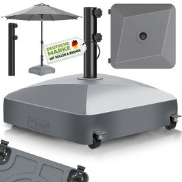 Підставка для парасольки tillvex® GRAVIA з колесами та гальмами, 37 л, до 56 кг, для парасольок Ø 1,8-3,7м, вулична, стійка до УФ-випромінювання (антрацит)