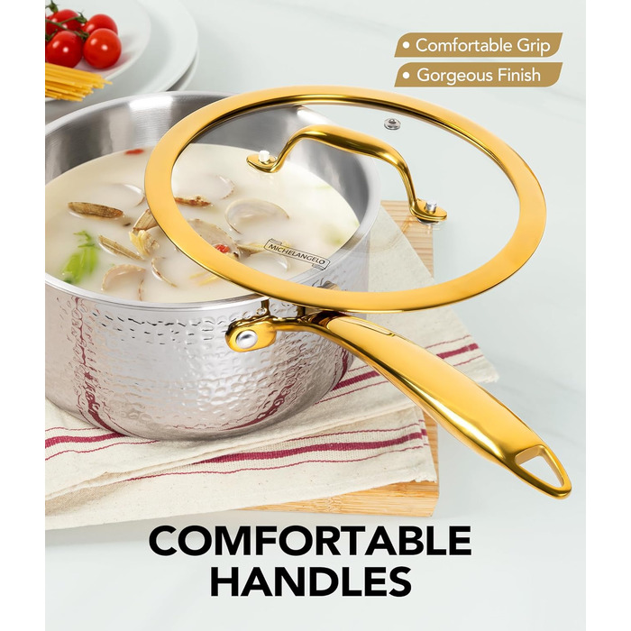 Набір каструль MICHELANGELO Edelstahl 10 предметів для індукції, нержавіюча сталь