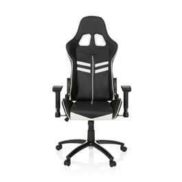 Ігрове крісло / Офісне крісло LEAGUE PRO Штучна шкіра Чорний / Білий HJH OFFICE
