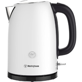 Електрочайник Westinghouse Basic 2200 Вт, 1,7 л, нержавіюча сталь, індикатор рівня води, фільтр від накипу, автостоп, білий