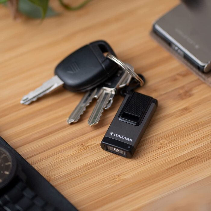 Ліхтар-брелок Ledlenser K4R, 120 люмен, 25 м, акумуляторний, USB зарядка, сірий