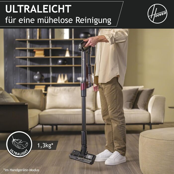 Пилосос Hoover HF201H 011 для твердих підлог, чорний/малиновий, HF2 Home Hard Floor