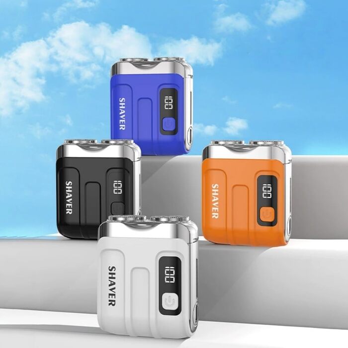 Електричний чоловічий бритва SmoothTrim міні роторний, подвійний, бездротовий, USB-зарядка, для дому, авто та подорожей, золотий колір