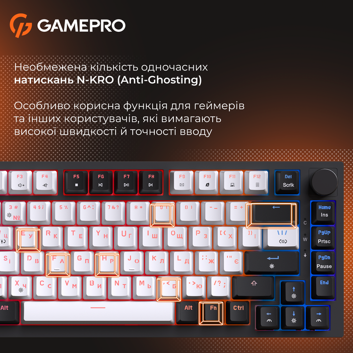 Дротова механічна клавіатура GamePro MK160 V2 Warden QLAB Sakura Black (MK160-V2-B-QS)