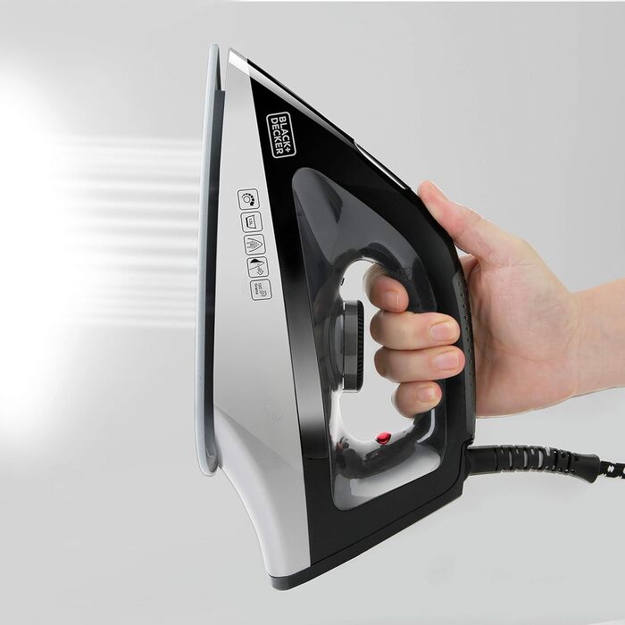Парова праска BLACK+DECKER BXSS22000E, 2200 Вт, пластик, сіра, резервуар 1.4 л