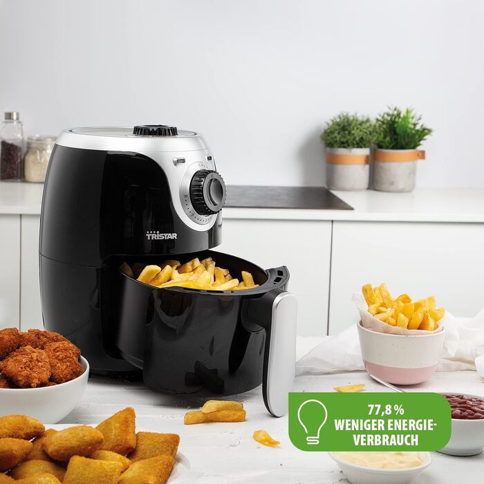 Міні фритюрниця Tristar Airfryer 2 л, антипригарне покриття, термостат, таймер, економія енергії 77,8%, FR-6980