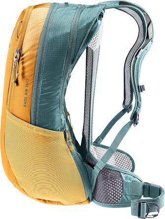 Велосипедний рюкзак Deuter Race Air 14+3 л, коричнево-синій, вентиляція спини