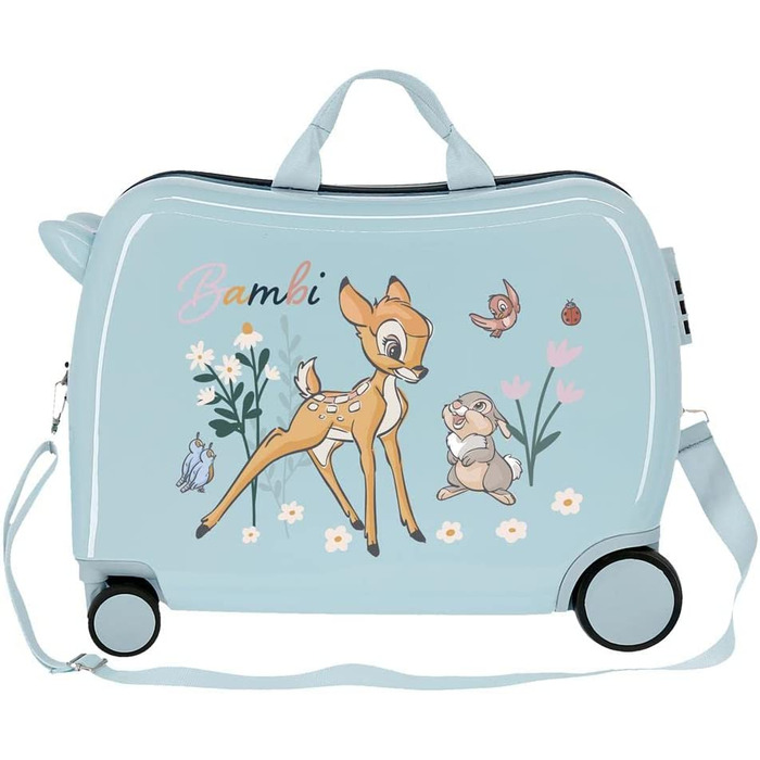 Дитяча валіза Disney Bambi Before The Bloom, синя, 50x38x20 см, ABS-пластик, кодовий замок, 34 л, 3 кг, 4 колеса, ручна поклажа