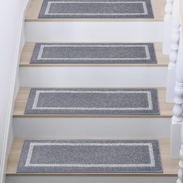 Набір самоклеючих килимків для сходів COSY HOMEER 70x22 см, 4 шт, сірий, поліестер, протиковзкі, машинне прання
