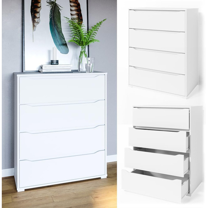Комод Vicco Ruben білий 80x102 см, великий розмір